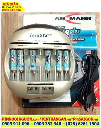 Ansman Energy 8Plus _Bộ sạc 6 viên pin AAA, Kèm sẳn 6 Pin sạc Ansman MaxE AAA800mAh - 1.2v Mignon chính hãng